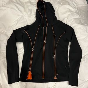 Black and Orange Athletic Zip Up